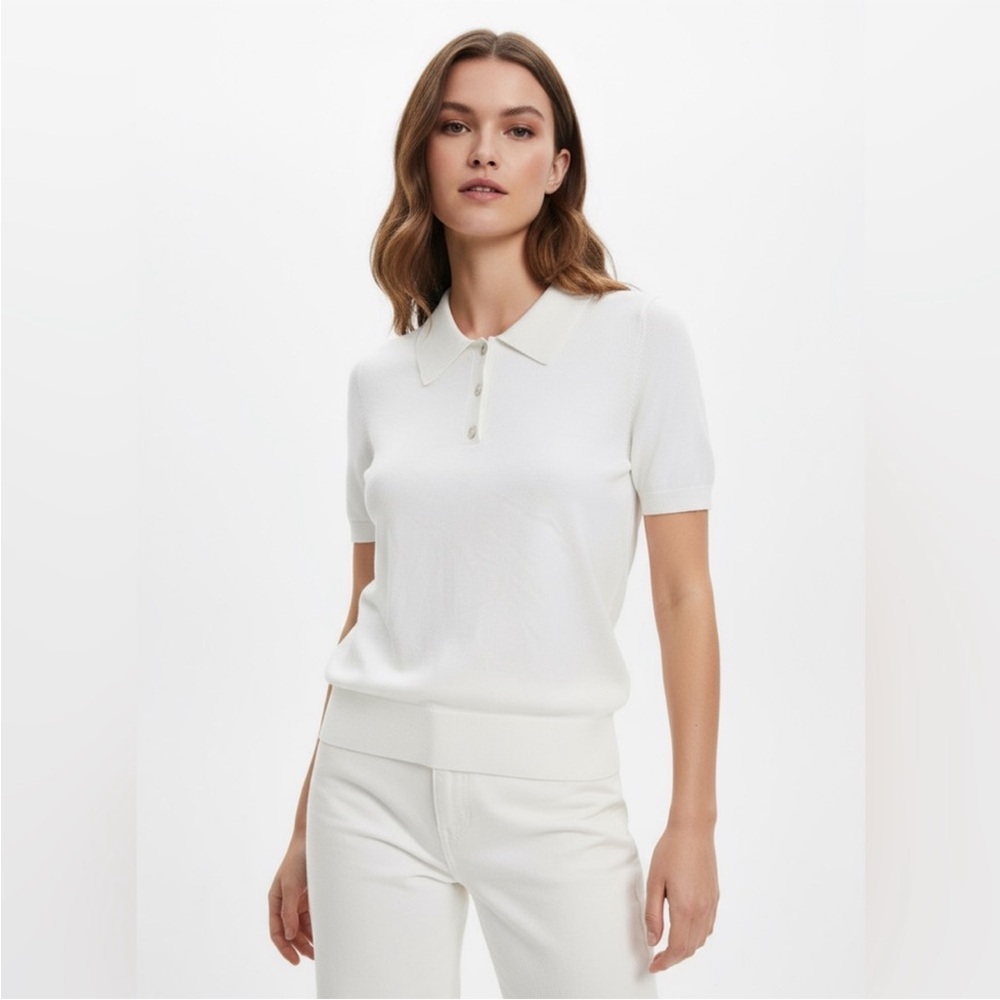 Classic White Short Sleeve Polo Tee